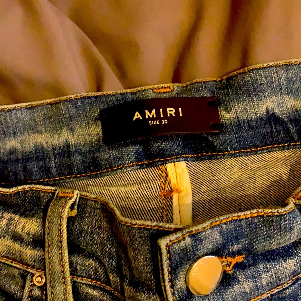 Amiri bandana camo patch jeans